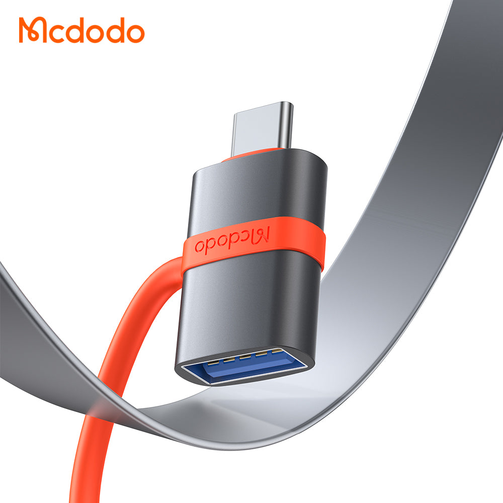 Mcdodo - Adapter (OT-3810) - with Silicone Hook, Aluminium Alloy, USB to Type-C, 5Gbps, Portable Design, Plug&Play - Gre