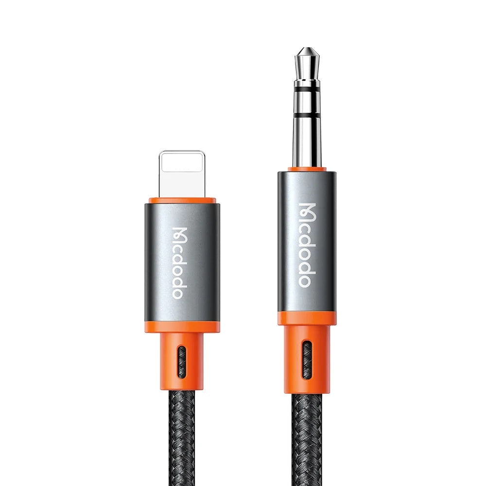 Mcdodo - Audio Cable (CA-0890) - Lightning to Jack 3.5mm, Coil Design, Nylon Braided, 1.8m - Black