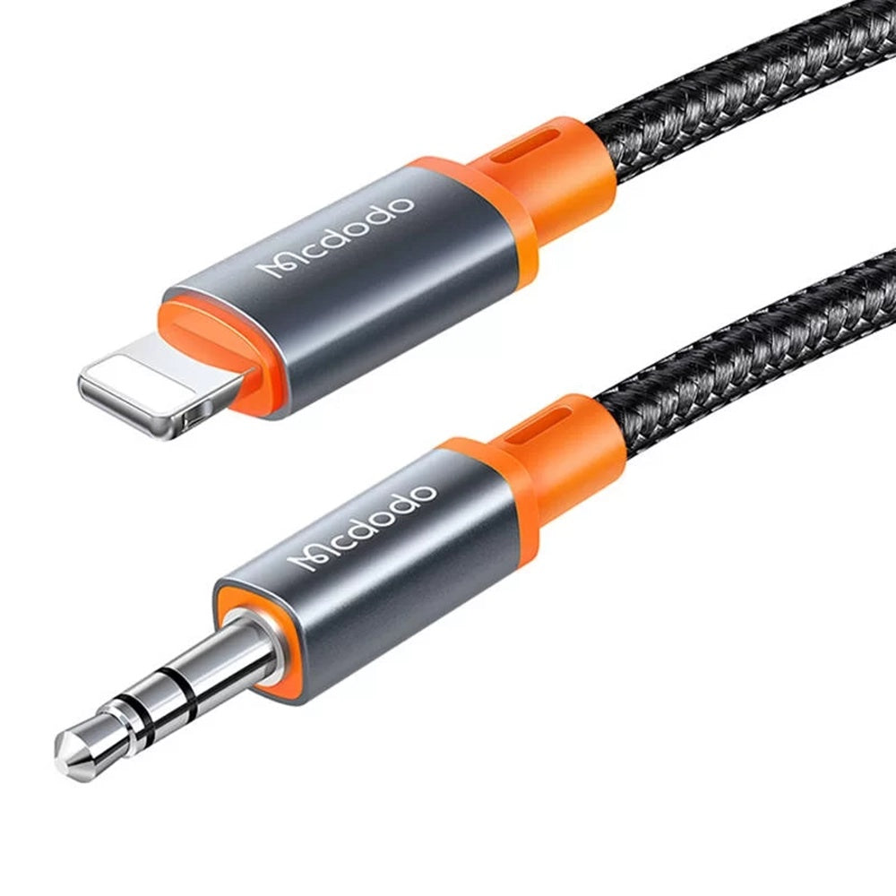Mcdodo - Audio Cable (CA-0890) - Lightning to Jack 3.5mm, Coil Design, Nylon Braided, 1.8m - Black