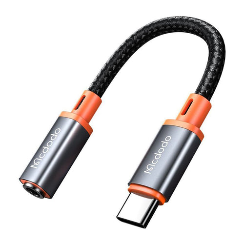 Mcdodo - Audio Adapter (CA-7561) - Type-C Male to Jack 3.5mm Female, Nylon Braided, 0.11m - Black