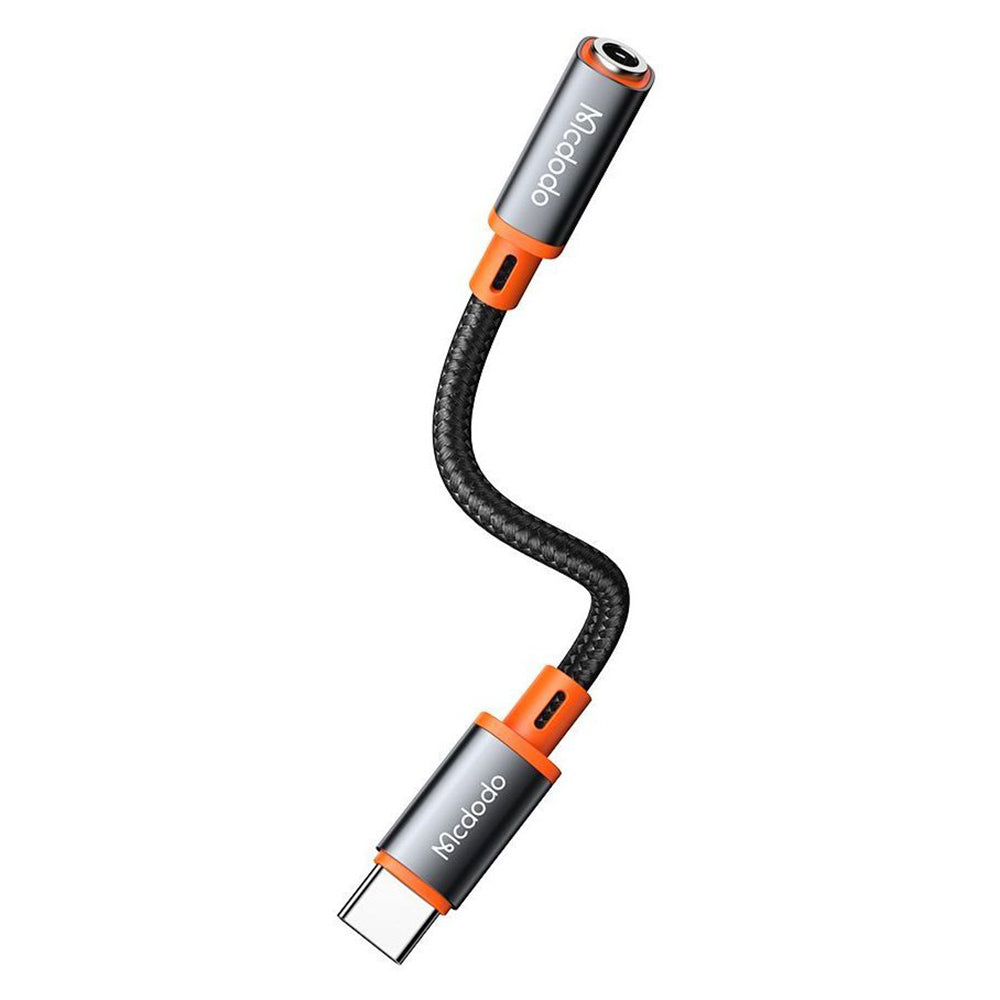 Mcdodo - Audio Adapter (CA-7561) - Type-C Male to Jack 3.5mm Female, Nylon Braided, 0.11m - Black