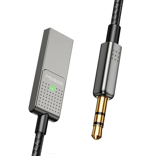 Mcdodo - Audio Cable (CA-8700) - USB to DC 3.5mm, HD Stereo, Built-in Microphone, Nylon Braided, 1.7m - Black