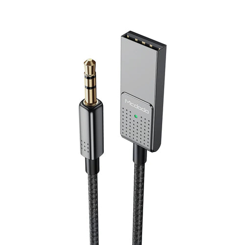 Mcdodo - Audio Cable (CA-8700) - USB to DC 3.5mm, HD Stereo, Built-in Microphone, Nylon Braided, 1.7m - Black