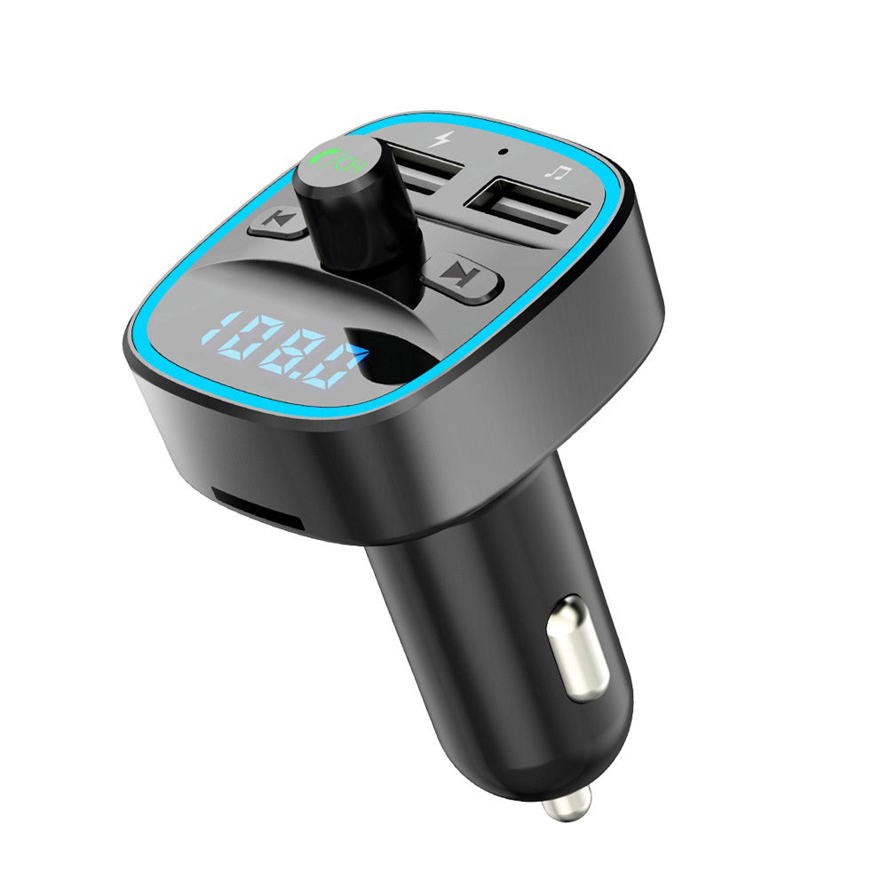 Techsuit - FM Modulator JamLink (MFM2) - Dual USB, SD Card, Blue Ambient Ring Light, Ultra-Compact Design, Bluetooth - B