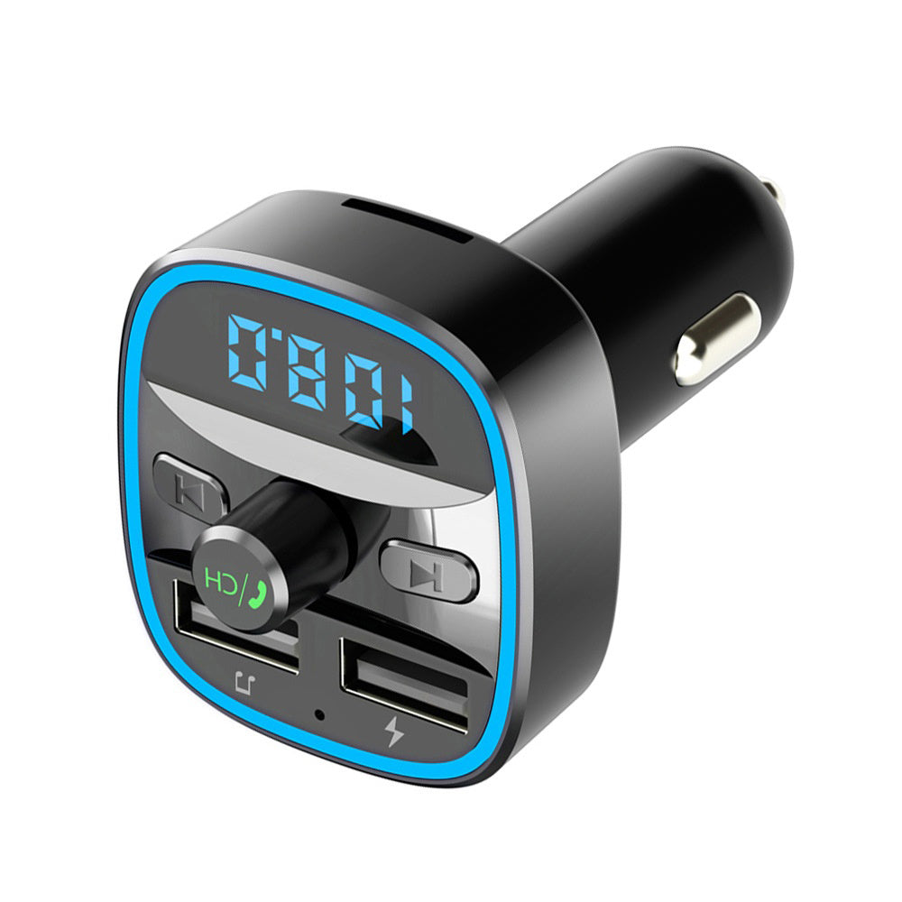 Techsuit - FM Modulator JamLink (MFM2) - Dual USB, SD Card, Blue Ambient Ring Light, Ultra-Compact Design, Bluetooth - B