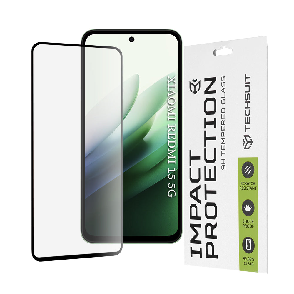 Techsuit - 111D Full Cover / Full Glue Glass - Xiaomi Redmi 15 4G / Redmi 15 5G - Black