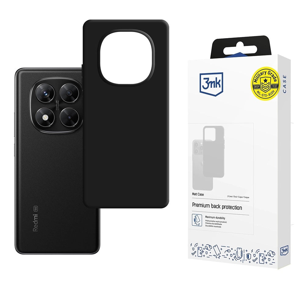 3mk - Matt Case - Xiaomi Redmi Note 14 Pro 5G / Poco X7 - Black