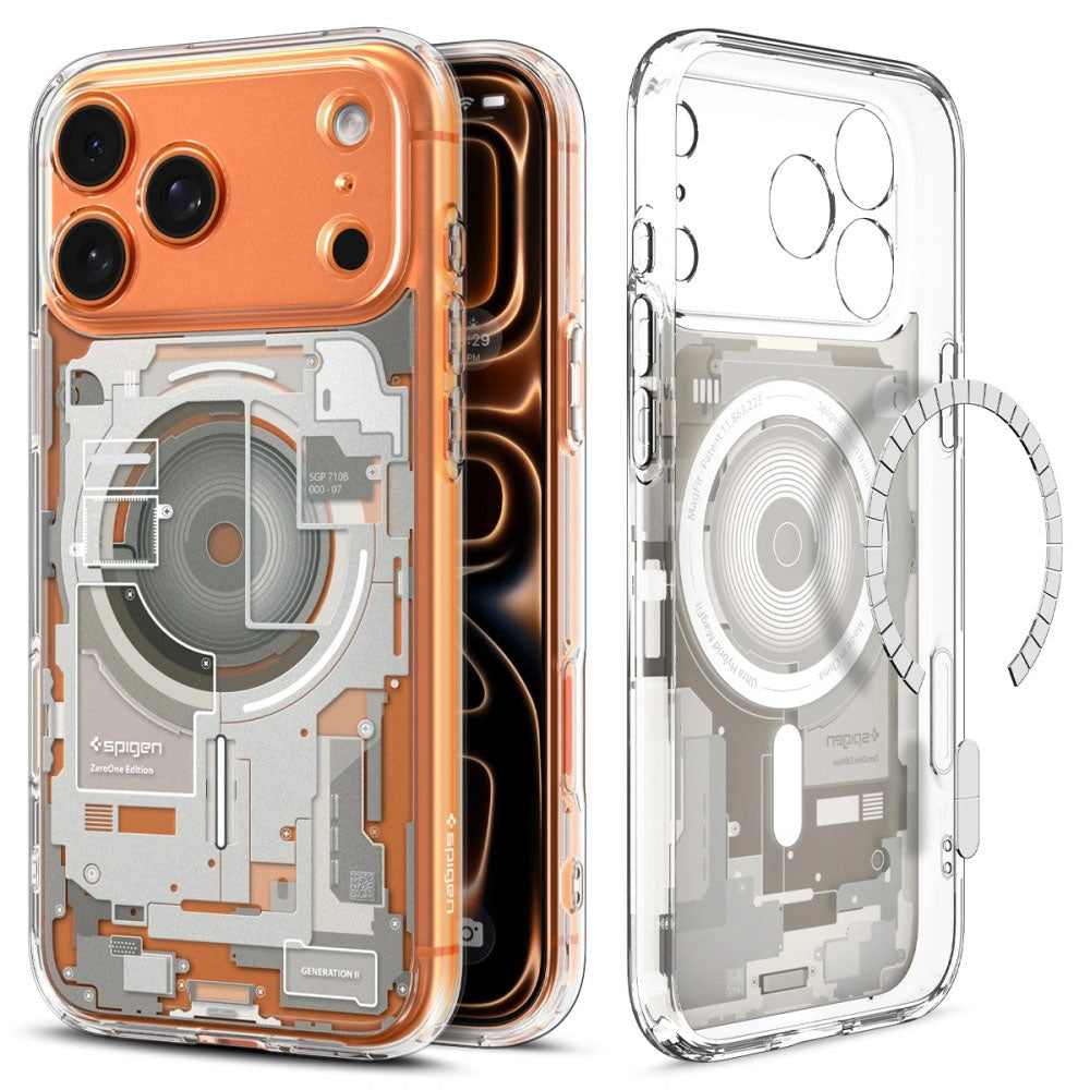 Spigen Husa de protectie Spigen Ultra Hybrid Zero One MagSafe (ACS10352) compatibil cu iPhone 17 Pro, Titanium Natural