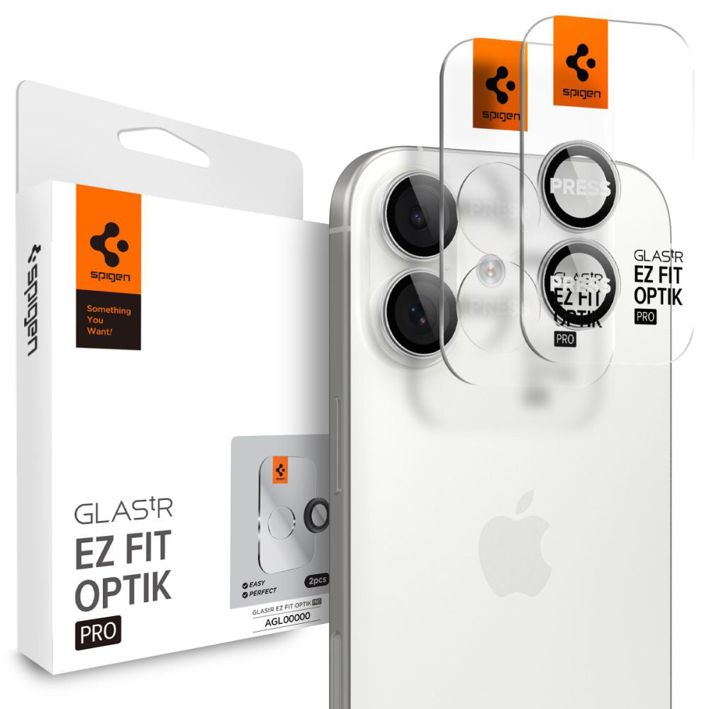 Spigen - (2 pack) Optik.tR EZ Fit Pro Camera Glass (AGL10126) - iPhone 17 / iPhone 16 Plus / iPhone 16 - Silver