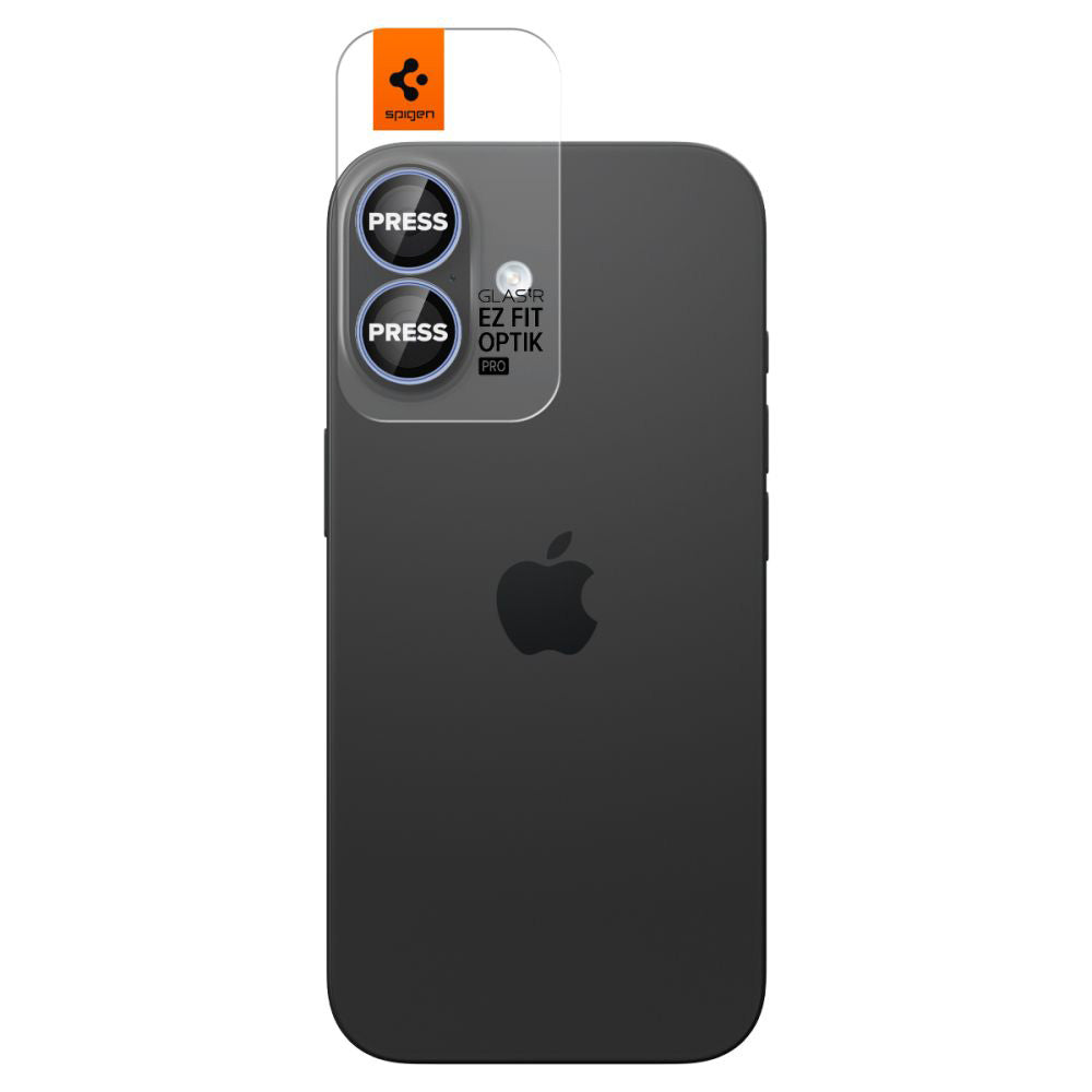Spigen Folie de protectie Spigen (set de 2) Optik.tR EZ Fit Pro Camera Glass (AGL10129) compatibil cu iPhone 17 / iPhone