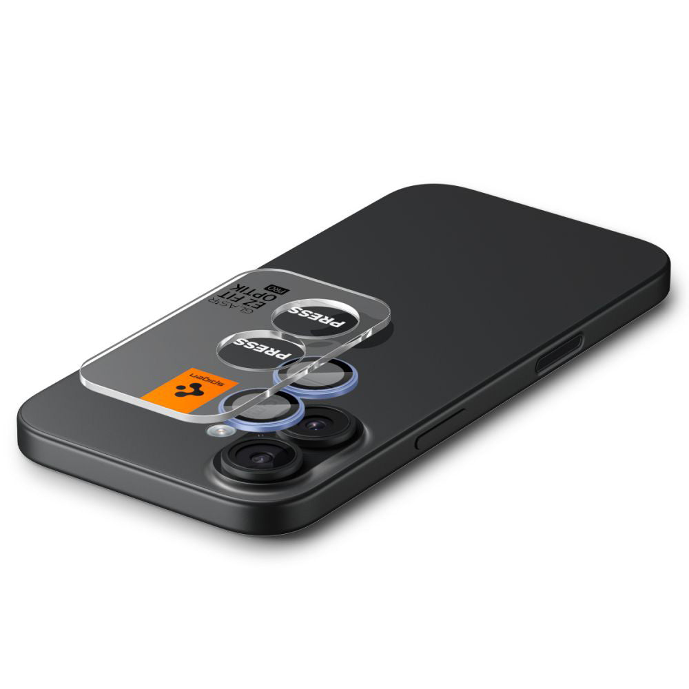 Spigen Folie de protectie Spigen (set de 2) Optik.tR EZ Fit Pro Camera Glass (AGL10129) compatibil cu iPhone 17 / iPhone