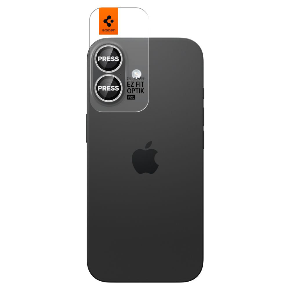 Spigen - (2 pack) Optik.tR EZ Fit Pro Camera Glass (AGL10126) - iPhone 17 / iPhone 16 Plus / iPhone 16 - Silver