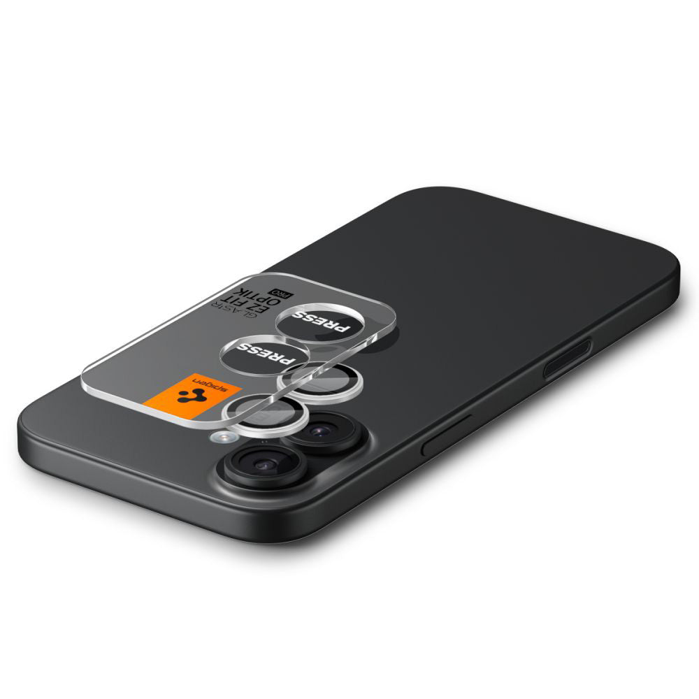 Spigen - (2 pack) Optik.tR EZ Fit Pro Camera Glass (AGL10126) - iPhone 17 / iPhone 16 Plus / iPhone 16 - Silver
