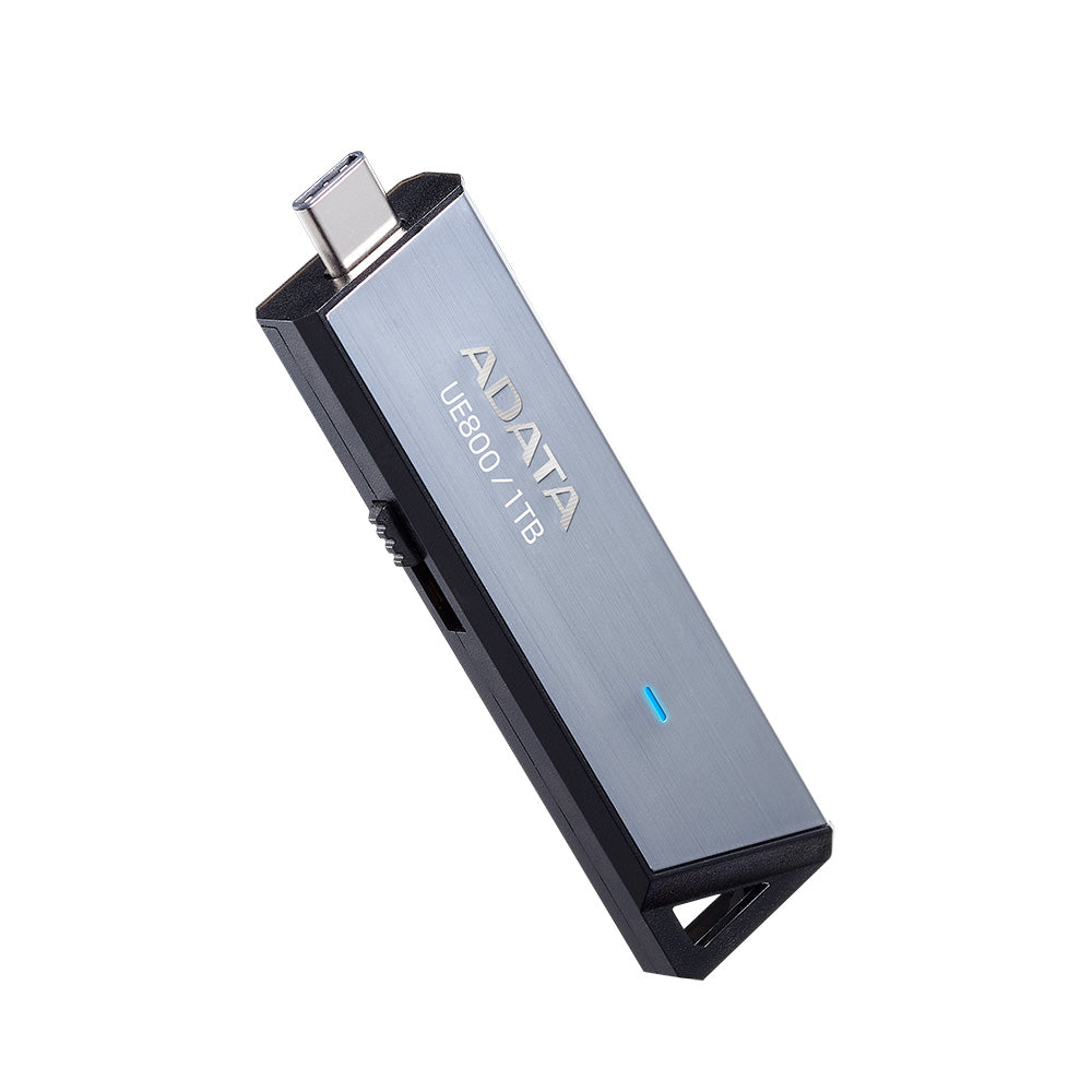 Adata - Memory Stick UE800 (AELI-UE800-256G-CSG) - Type-C (USB 10Gbps), 256GB, Up to 1,000/950MB/s, Metal Texture - Silv