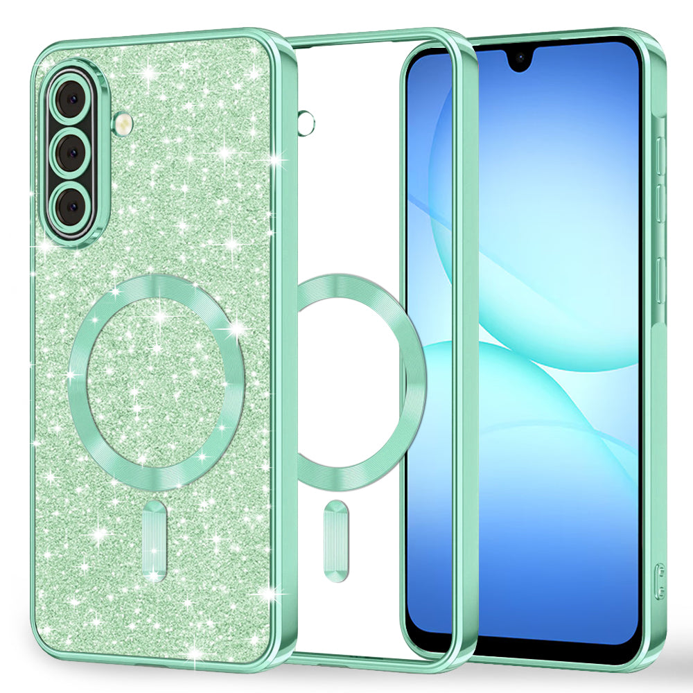 Techsuit - Luxury Glitter MagSafe - Samsung Galaxy A17 5G / A17 4G / M17 / F17 - Light Green