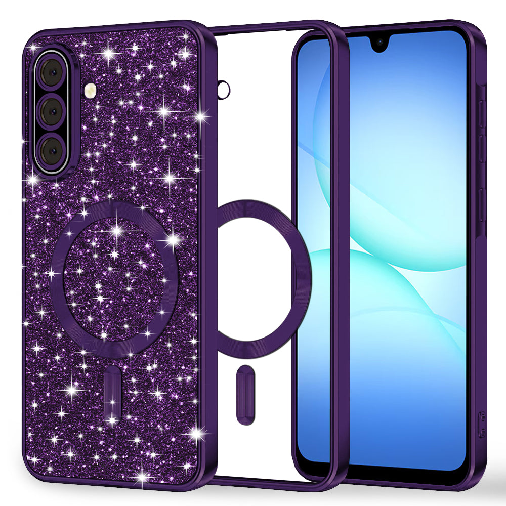Techsuit - Luxury Glitter MagSafe - Samsung Galaxy A17 5G / A17 4G / M17 / F17 - Deep Purple