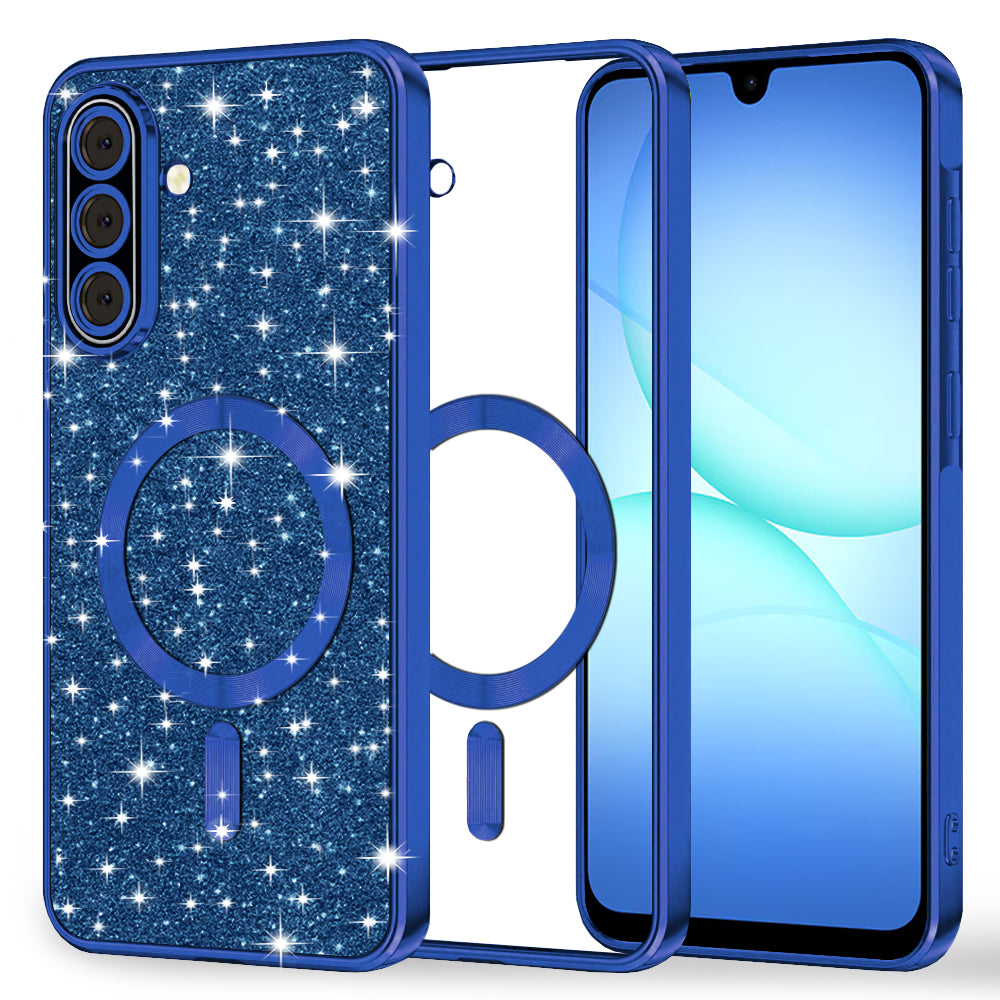 Techsuit - Luxury Glitter MagSafe - Samsung Galaxy A17 5G / A17 4G / M17 / F17 - Deep Blue