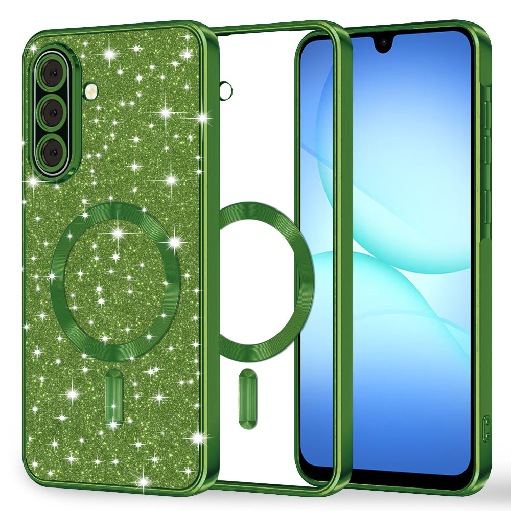 Techsuit - Luxury Glitter MagSafe - Samsung Galaxy A17 5G / A17 4G / M17 / F17 - Deep Green