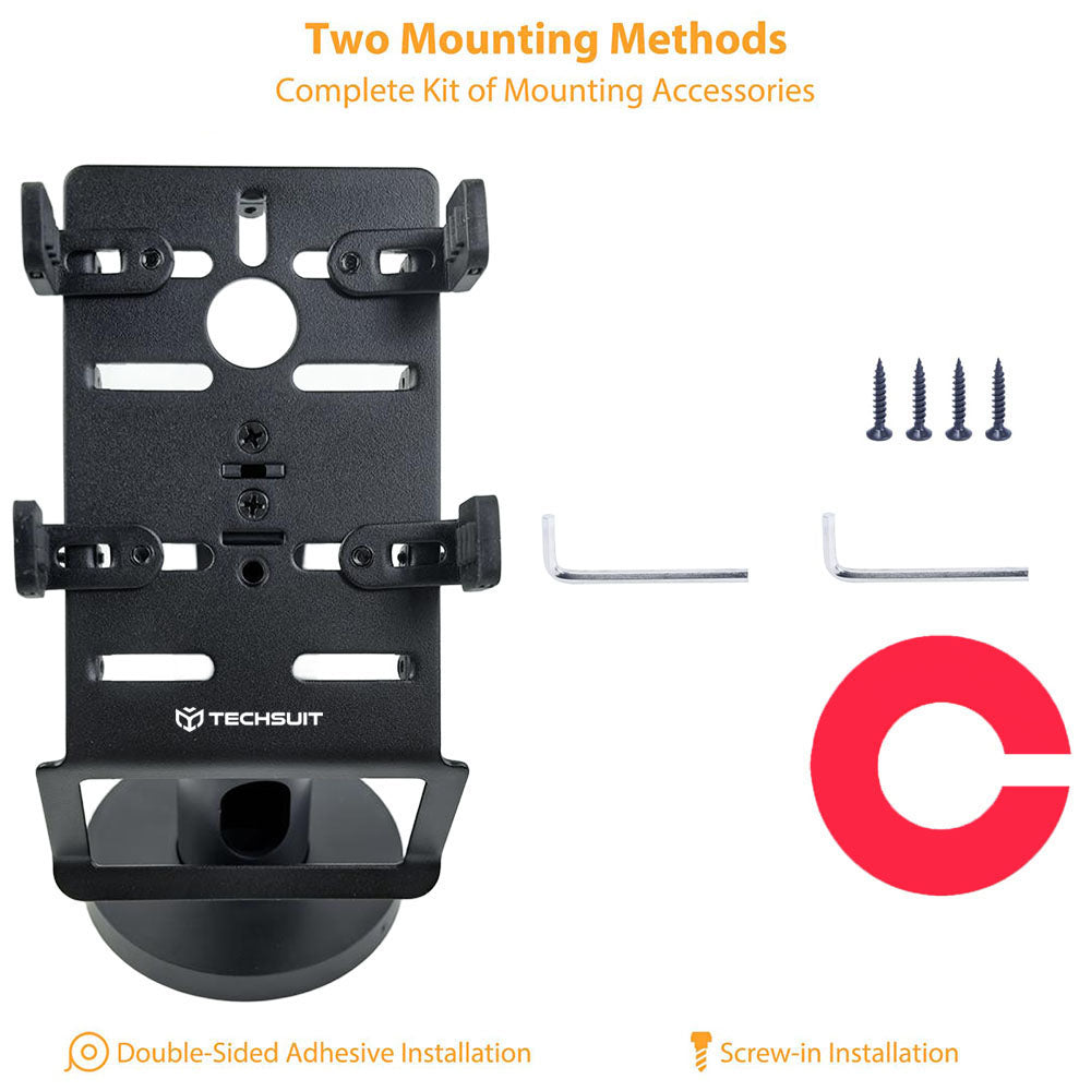 Techsuit - POS Stand PayNest (POS1) - 270° Horizontal Rotation, Tilt up to 30°, Hold Steadily, 3M Adhesive - Black