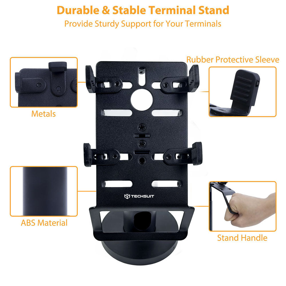 Techsuit - POS Stand PayNest (POS1) - 270° Horizontal Rotation, Tilt up to 30°, Hold Steadily, 3M Adhesive - Black