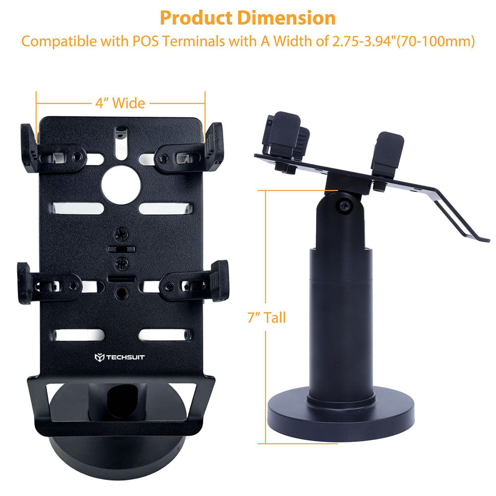 Techsuit - POS Stand PayNest (POS1) - 270° Horizontal Rotation, Tilt up to 30°, Hold Steadily, 3M Adhesive - Black