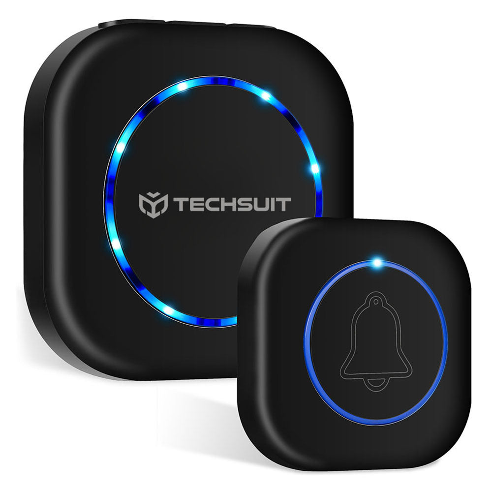 Techsuit - Premium Wireless Doorbell Buzzzly (SU1) - Waterproof, 38 Unique Tune, 4 Volume Levels, 5 Modes Music/Flash - 