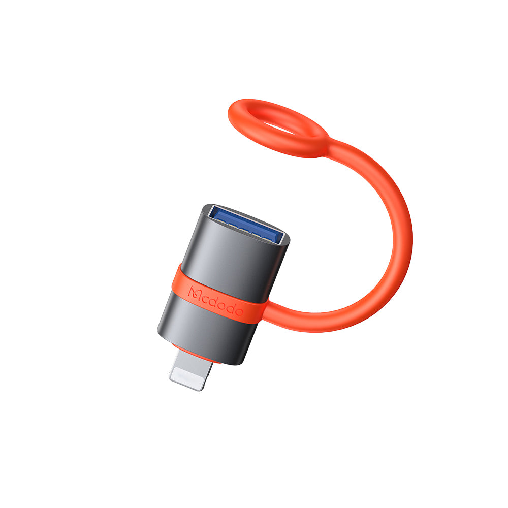 Mcdodo - Adapter (OT-2600) - with Silicone Hook, Aluminium Alloy, USB to Lightning, 480Mbps, Portable Design - Grey