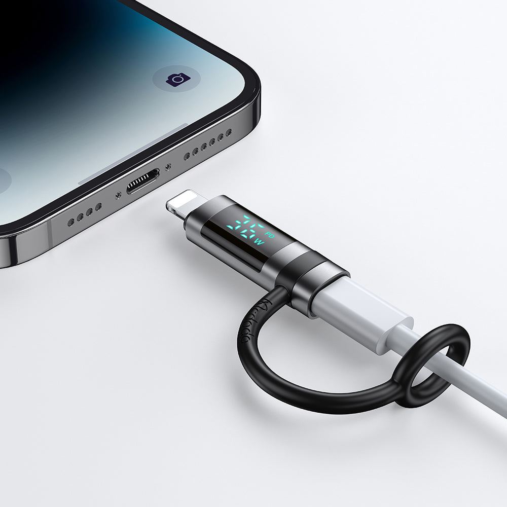 Mcdodo - Adapter Pigeon Series (OT-2610) - with Silicone Hook, Aluminium Alloy, USB-C to Lightning 36W, HD LED Display -