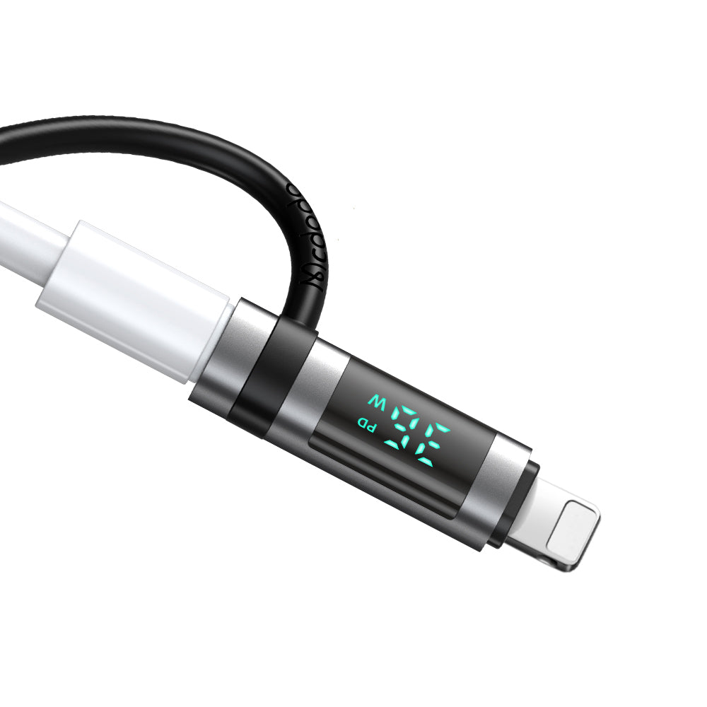 Mcdodo - Adapter Pigeon Series (OT-2610) - with Silicone Hook, Aluminium Alloy, USB-C to Lightning 36W, HD LED Display -