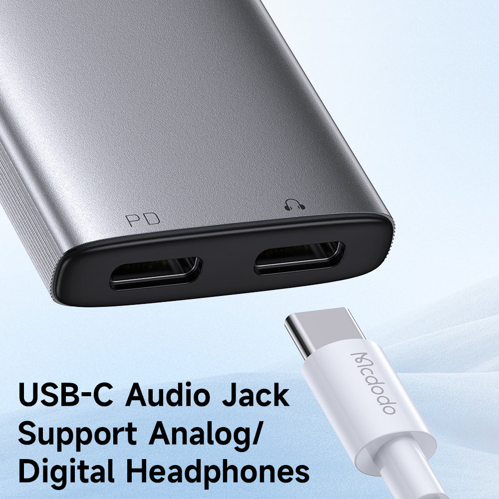 Mcdodo - Audio Adapter Wales Series (CA-5570) - Type-C to Type-C, Aluminum Alloy, Nylon, High Resolution, PD60W, 12.5cm 