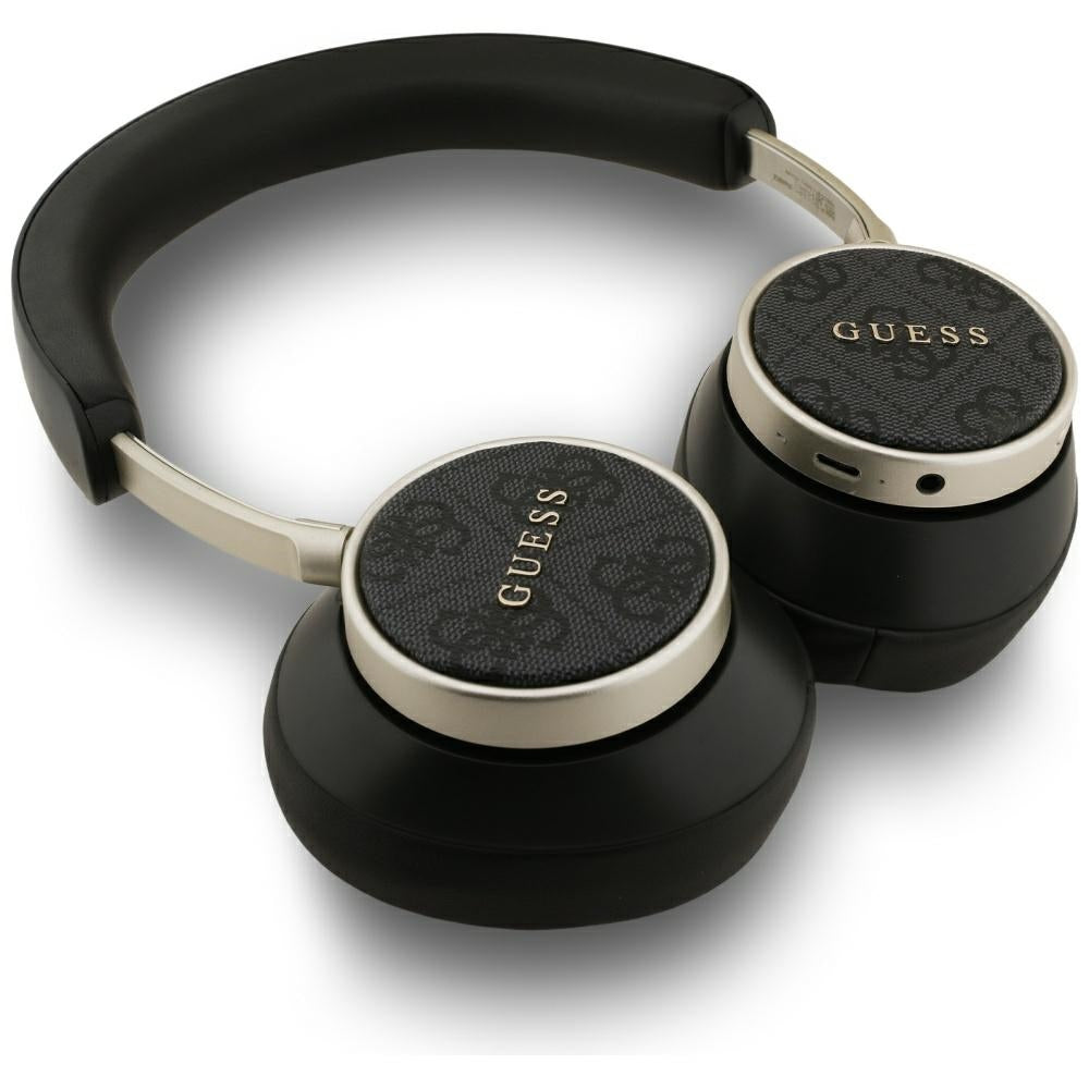 Guess - Wireless Headphones 4G Classic Logo (GUBHC15P4MRSCK) - Bluetooth, ANC, On-ear, Eco Leather - Black