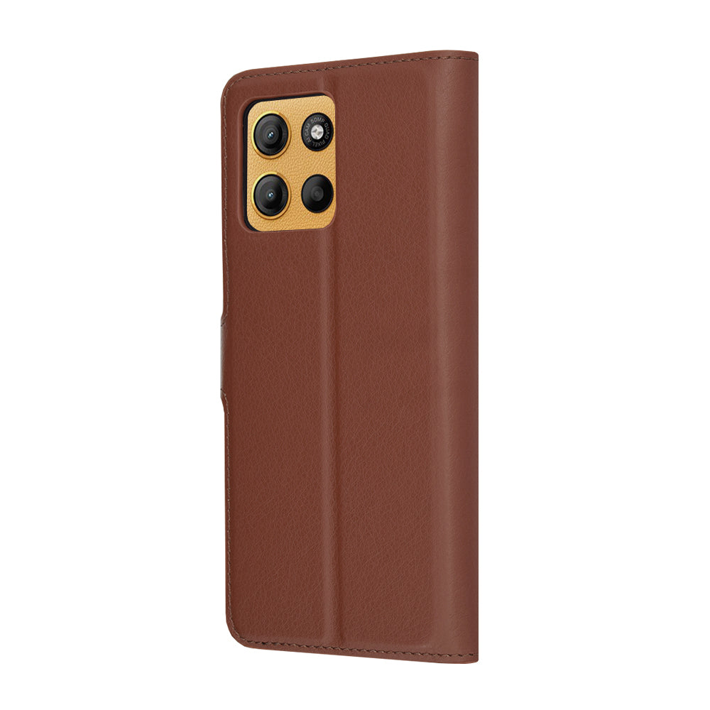 Techsuit - Leather Folio - Motorola Moto G15 / G15 Power / G17 / G17 Power - Brown