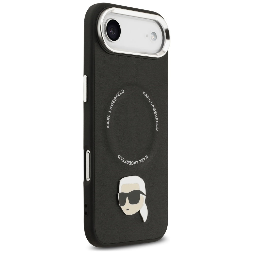 Karl Lagerfeld - Leather Karl Pin MagSafe (KLHMP17MPSMLRKLK) - iPhone 17 Air - Black