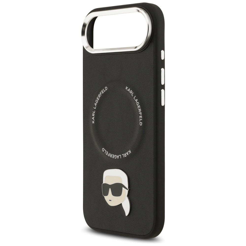 Karl Lagerfeld - Leather Karl Pin MagSafe (KLHMP17MPSMLRKLK) - iPhone 17 Air - Black