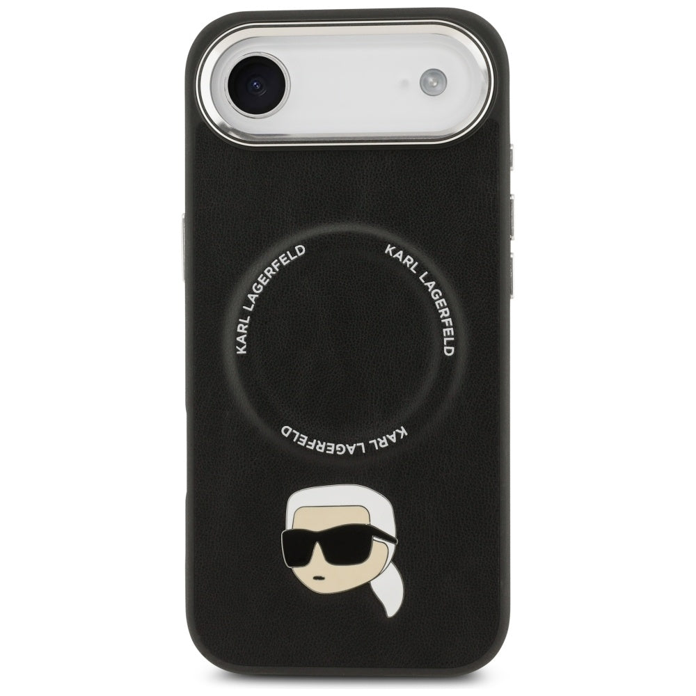 Karl Lagerfeld - Leather Karl Pin MagSafe (KLHMP17MPSMLRKLK) - iPhone 17 Air - Black