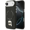 Karl Lagerfeld - Leather Karl Pin MagSafe (KLHMP17MPSMLRKLK) - iPhone 17 Air - Black