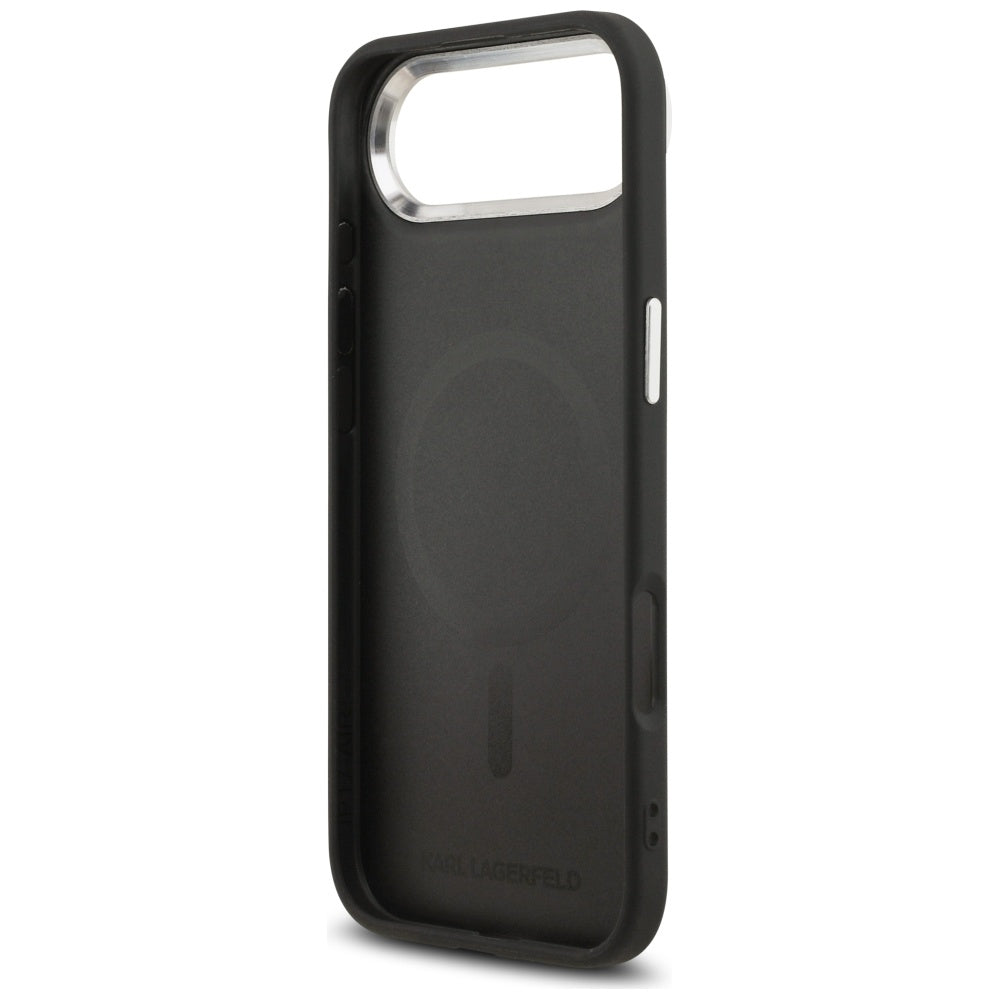Karl Lagerfeld - Leather Karl Pin MagSafe (KLHMP17MPSMLRKLK) - iPhone 17 Air - Black