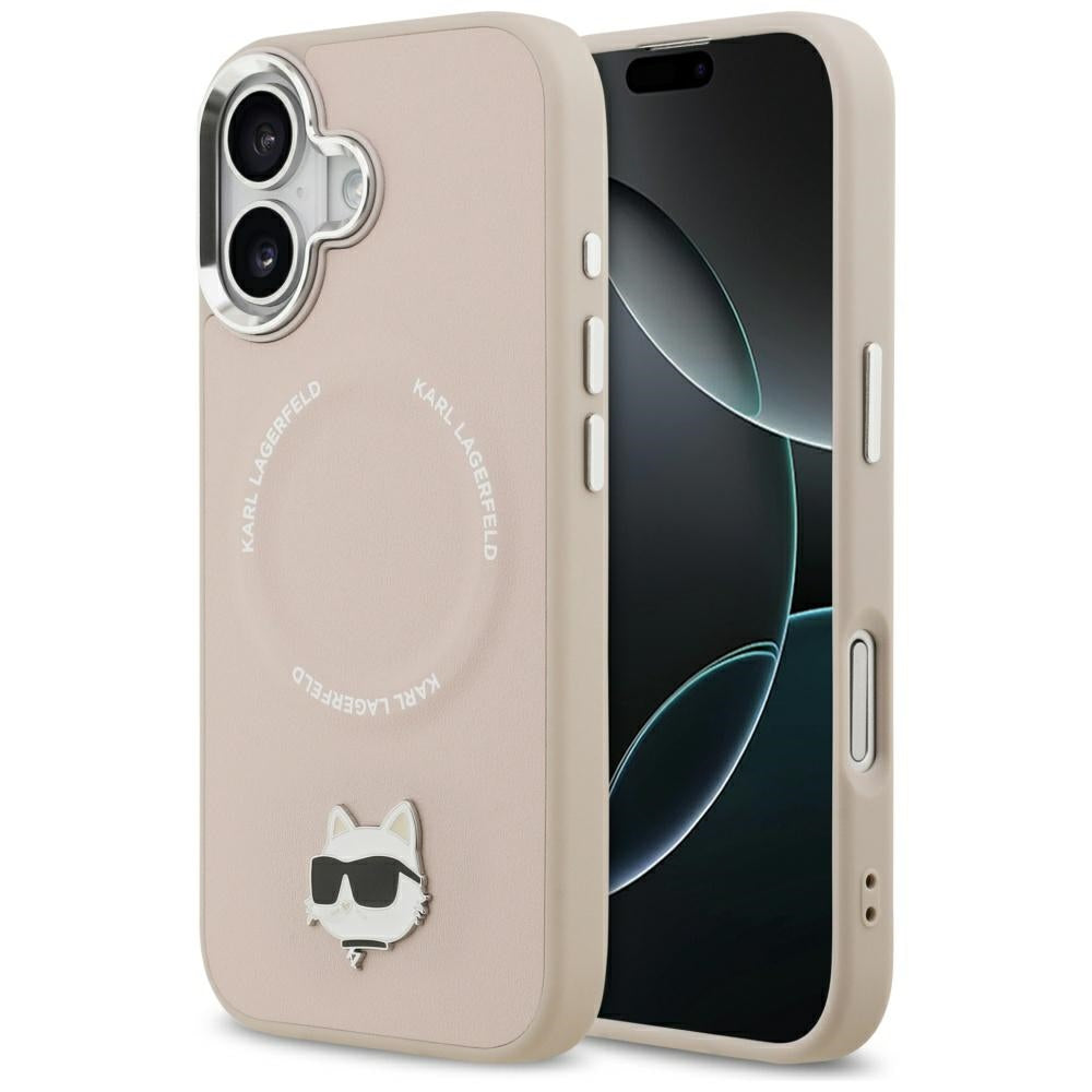 Karl Lagerfeld - Leather Choupette Pin MagSafe (KLHMP17SPSMLRCHP) - iPhone 17 - Pink