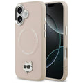 Karl Lagerfeld - Leather Choupette Pin MagSafe (KLHMP17SPSMLRCHP) - iPhone 17 - Pink