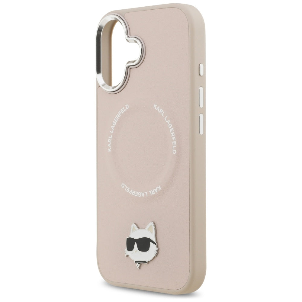Karl Lagerfeld - Leather Choupette Pin MagSafe (KLHMP17SPSMLRCHP) - iPhone 17 - Pink