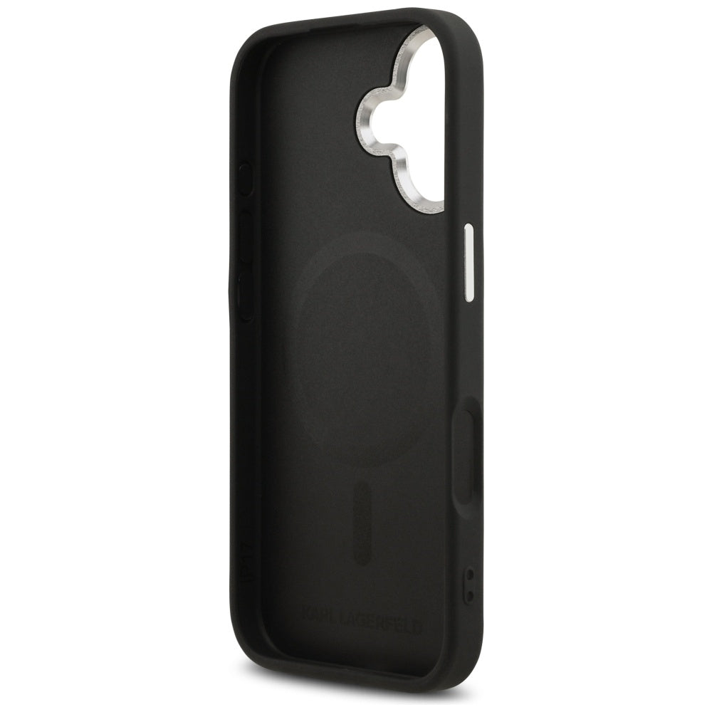 Karl Lagerfeld - Leather Choupette Pin MagSafe (KLHMP17SPSMLRCHK) - iPhone 17 - Black