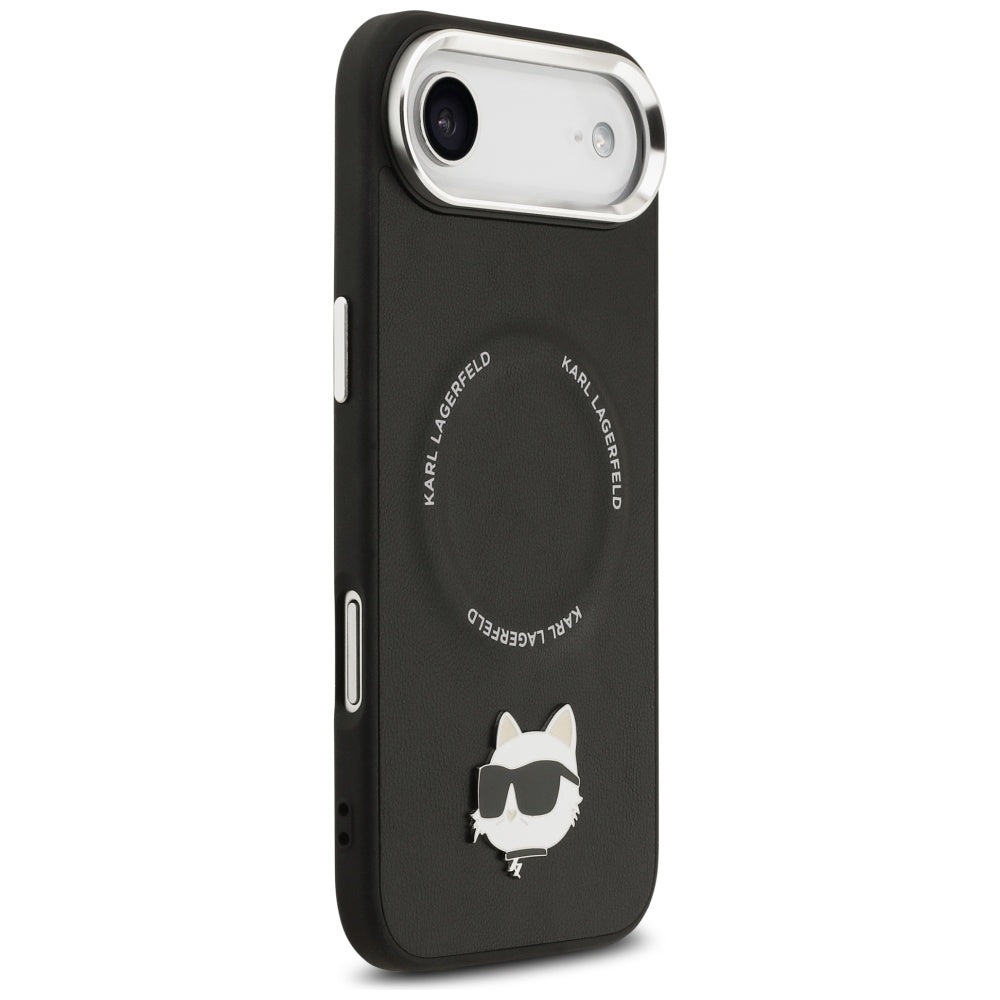 Karl Lagerfeld - Leather Choupette Pin MagSafe (KLHMP17MPSMLRCHK) - iPhone 17 Air - Black