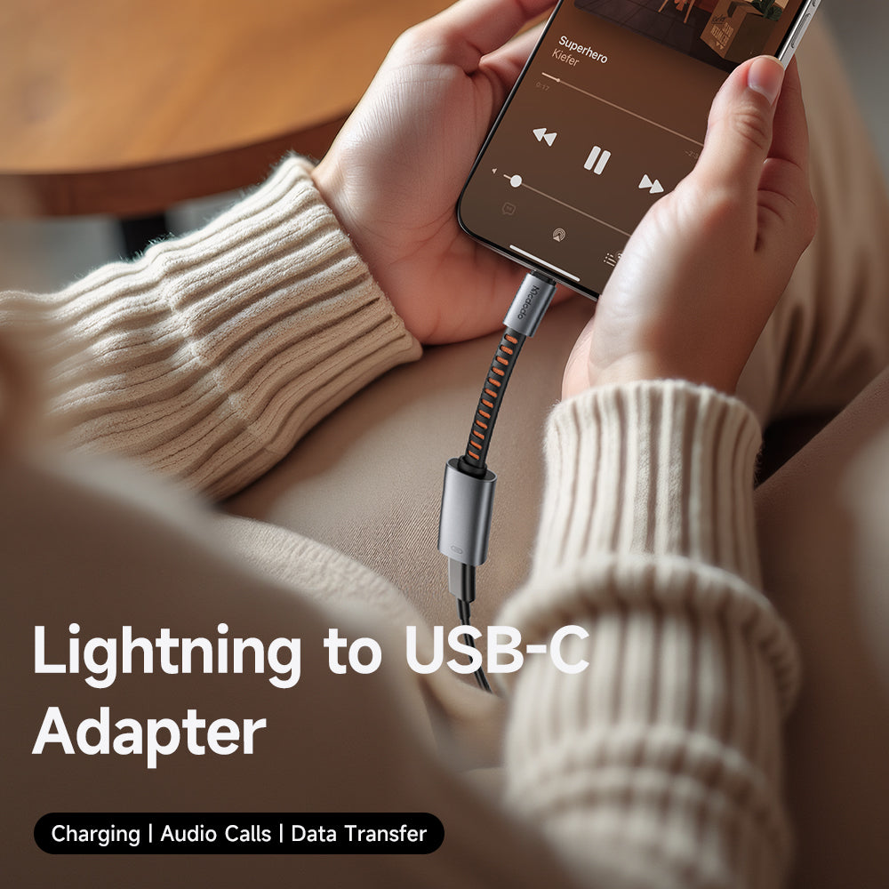 Mcdodo - Audio Adapter (CA-4870) - Lightning to Type-C, 2A, 24W, 480Mbps, OTG, Support Fast Charge, Call Function, 0.1m 