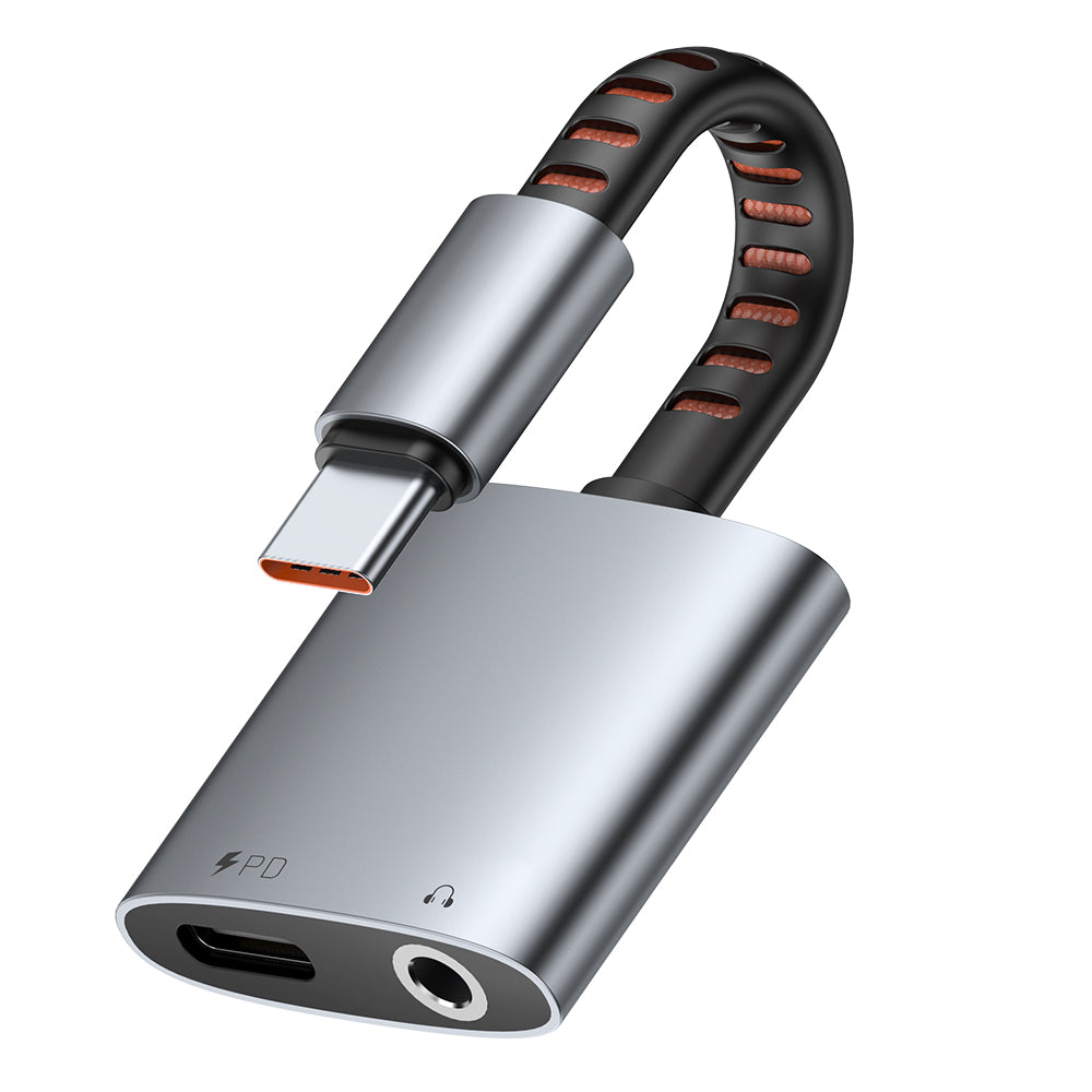 Mcdodo - Audio Adapter (CA-3120) - USB-C to USB-C & DC 3.5mm, PD60W, Premium Sound Quality, Aluminum Alloy/Nylon, 0.1m -