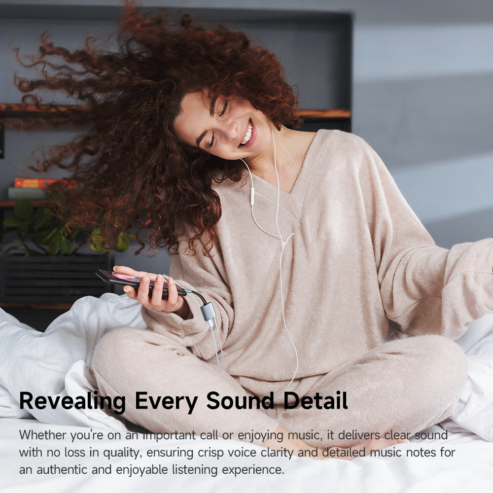 Mcdodo - Audio Adapter (CA-3120) - USB-C to USB-C & DC 3.5mm, PD60W, Premium Sound Quality, Aluminum Alloy/Nylon, 0.1m -