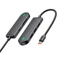 Mcdodo - Hub Star Series (HU-1430) - 5in1, 2x USB2.0, USB3.0, SD/TF Card Slot, 5Gbps, ABS+Nylon, Type-C Cable, 15cm - Bl