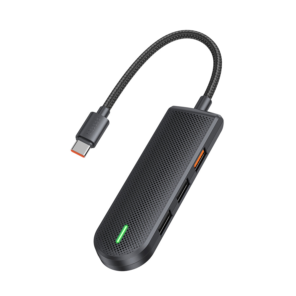 Mcdodo - Hub Star Series (HU-1430) - 5in1, 2x USB2.0, USB3.0, SD/TF Card Slot, 5Gbps, ABS+Nylon, Type-C Cable, 15cm - Bl