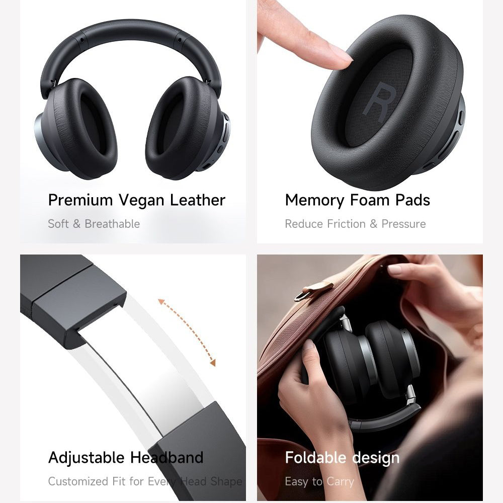 Mcdodo - Wireless Headphones T03 Series (HP-5820) - On-Ear, Bluetooth V5.4, 500mAh, ANC Technology - Black