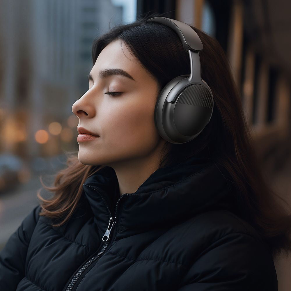 Mcdodo - Wireless Headphones T02 Series (HP-1420) - On-Ear, Bluetooth V5.4, 500mAh, ANC Noise Cancelling - Black