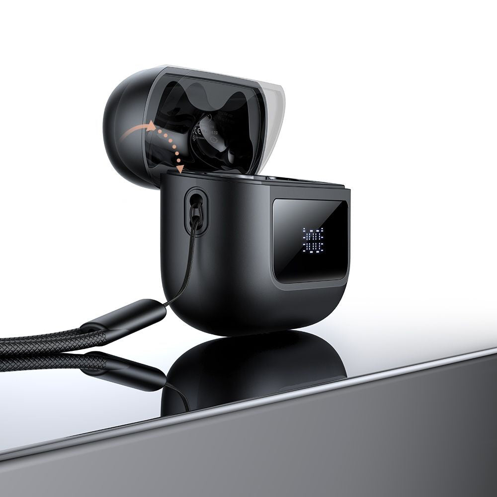 Mcdodo - Wireless Earbuds B04 Series (HP-3290) - Bluetooth V5.3, IPX4, True Wireless, Digital Display, with Lanyard - Bl